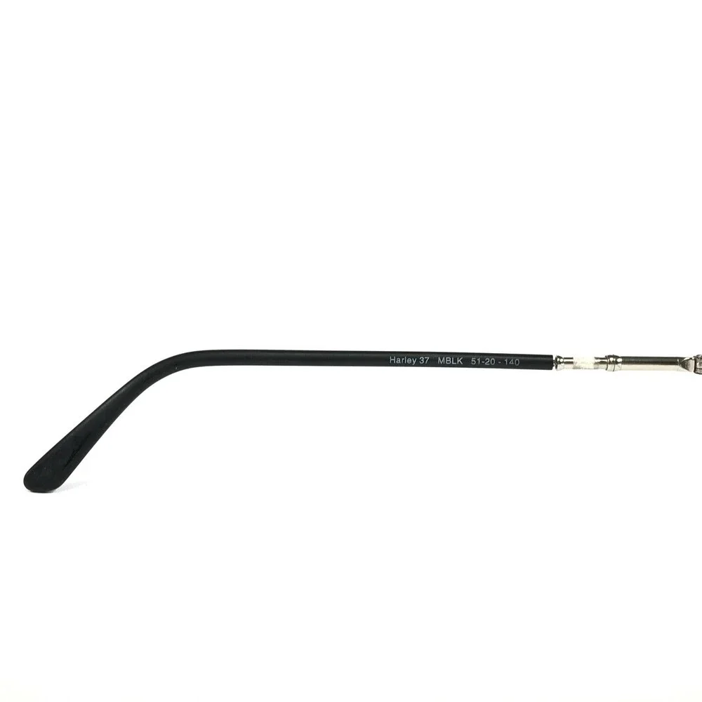 Vintage Harley Davidson Eyeglasses Frames 37 MBLK Matte Black Silver 51-20-140